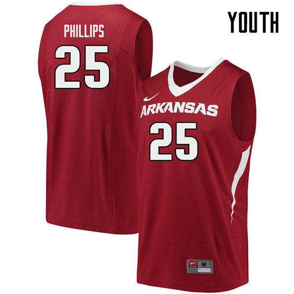 Youth #25 Jordan Phillips Arkansas Razorbacks College Basketball Jerseys Sale-Cardinal - Click Image to Close